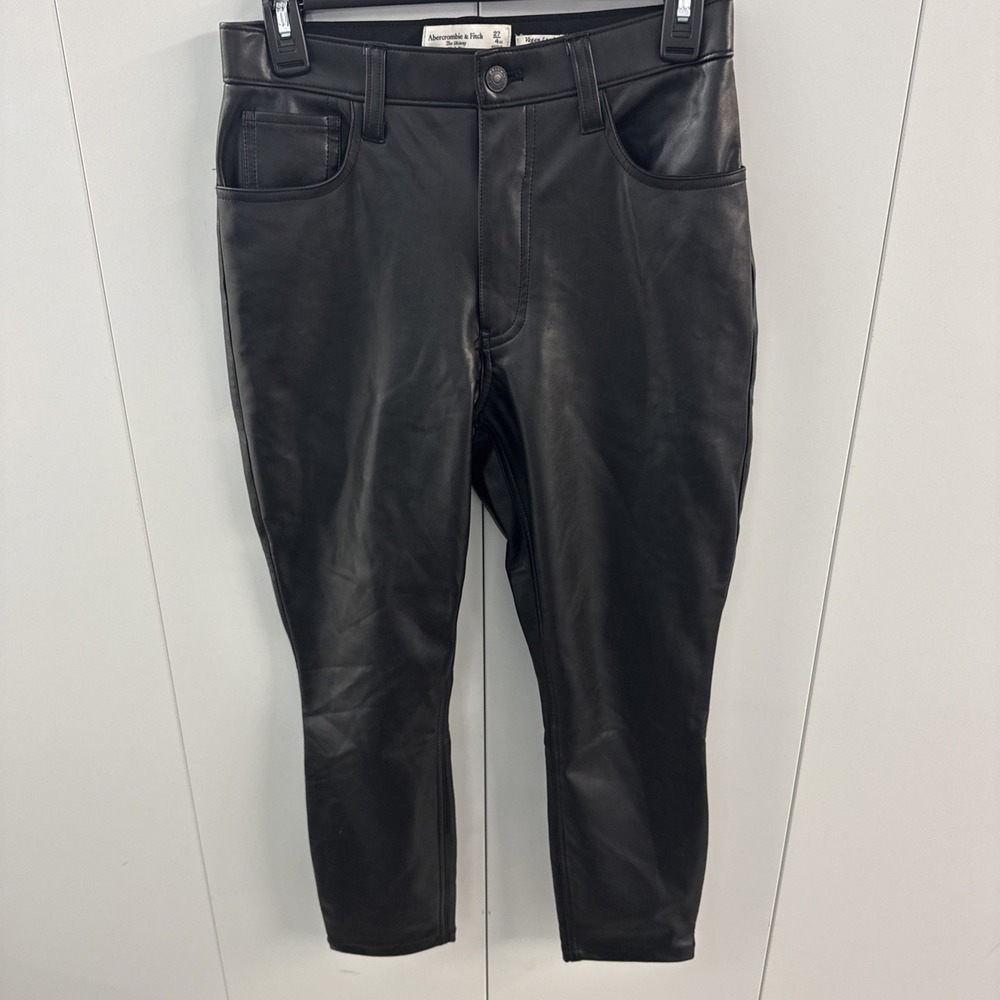 Abercrombie & Fitch Vegan Leather Pants Black Skinny High Rise NWT  27/4xs